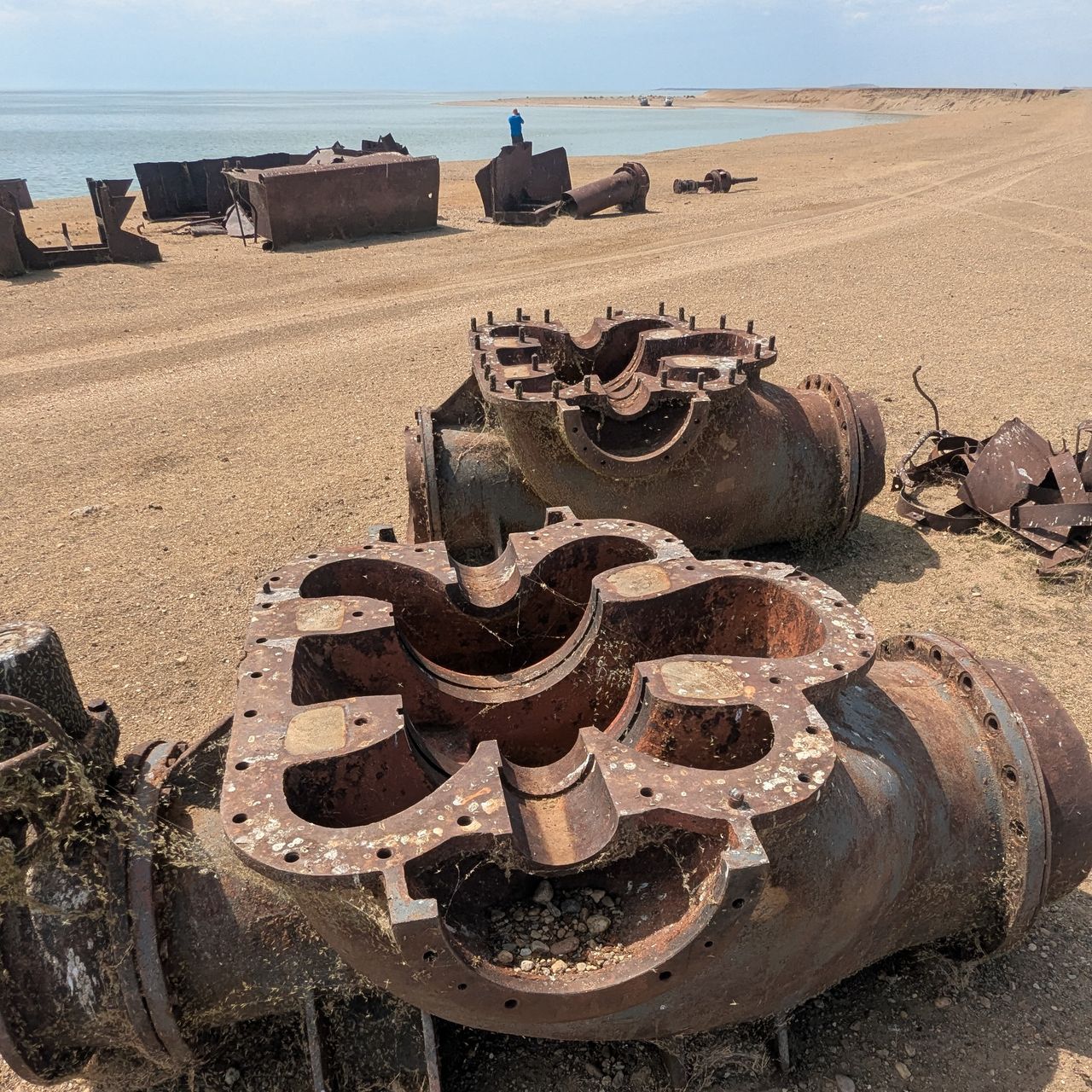 An ink drawing of a barren tree with monkeys in its branches